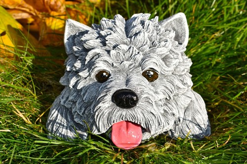 Steinfigur westie massiver - steinfigur, westie,