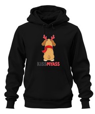 KISS MY ASS lustiger Weihnachtshund Rentierohren Cartoon Spruch Unisex Hoodie Ka