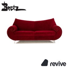 Bretz Gaudi Stoff Dreisitzer Rot Sofa Couch Neubezug