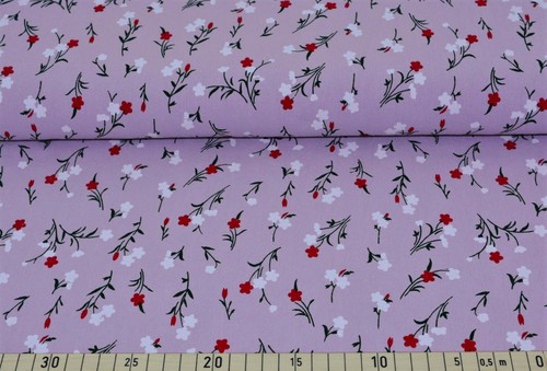 Baumwollstoff blumenranke lila - baumwollstoff,