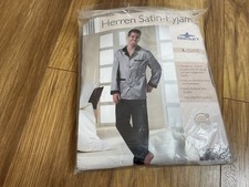 Herren Satin Pyjama Set grau