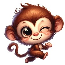 Cute Monkey Cartoon Baby