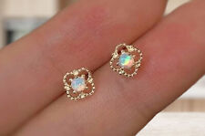925 Silber Opal Ohrstecker kleine Feueropal Mondstein Ohrringe gold silber