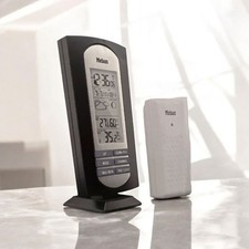 NEU ° funkgesteuerte Wetterstation von MEBUS innen außen Wetter Funkuhr Kalender