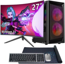 Core i7 PC bundle with 32GB RAM, 1TB SSD, Windows 11, WiFi + 27" monitor