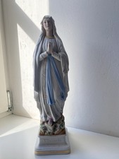Notre Dame de Lourdes Maria Gottes Madonna Statue Figur Biskuit Porzellan Antik 