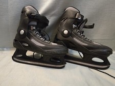 Eishockey Schlittschuhe HY-Skate Größe 46 – Herren Eislaufschuhe Schwarz Grau