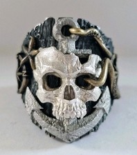 Totenkopf Pirat Skull Silber s925 Ring Schädel Harley Biker Death Viking Gothic