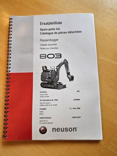 Ersatzteilliste neuson 803 - ersatzteilliste,