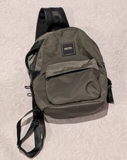Retro Rucksack Original, Oliv/Grau, Leinen, Vielseitig