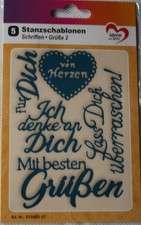 1 Stanzschablone  "Schriften