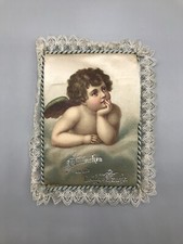 Antiker Taufbrief Seide Engel