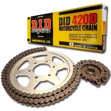 DID Kettensatz Stahl 420D Clip für Rieju MRT 50 Pro Supermoto, Baujahr 2014
