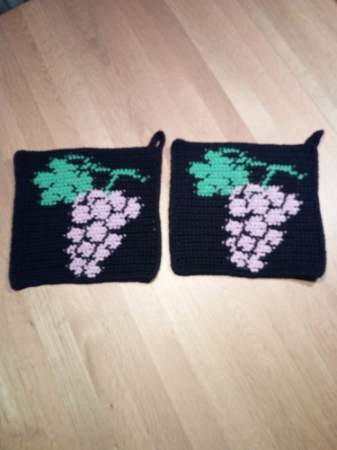 Topflappen trauben rotwein - topflappen,