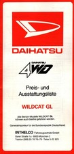 Preisliste Daihatsu Preise und Ausstattung Wildcat GL