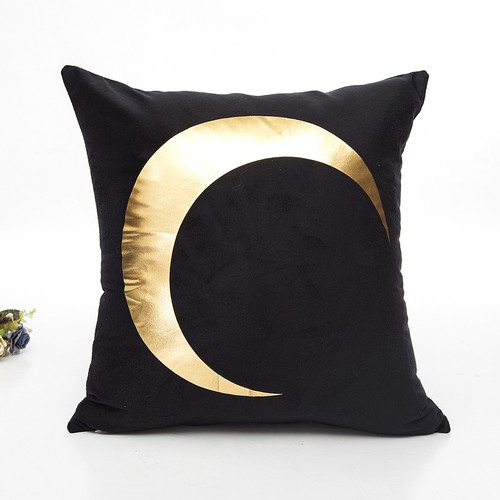 Schwarz weiß gold kissenbezug - schwarz,