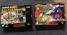 SNES Super Nintendo Super Mario World 2 Yoshi's Island & Super Mario Allstars