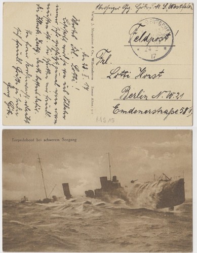 Torpedoboot marine 1917 msp - ak,