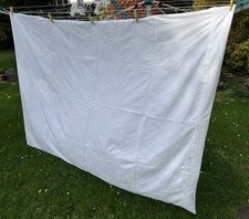 Bettbezug Bettwäsche Aussteuer Damast 135 x 180 cm weiß, gebraucht, 1960er Jahre