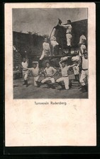 Ansichtskarte Rudersberg, Turnverein bei einer Hebe- und Balancefigur 1908 