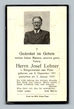 Sterbebild Bürgermeister Lehner 1959 Floß Weiden Oberpfalz Bayern