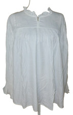 Bluse Landhaus creme weiß Rüsche Raffungen Rüschenbluse festlich Satin langarm