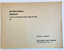 Increase von Karl Heinz Wahren -Spielpartitur -1971 - flute, marimbaphone, organ