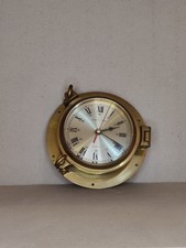 SHIP'S TIME Bootsuhr Messing Bullauge aufklappbar Durchmesser 14/ 22 cm