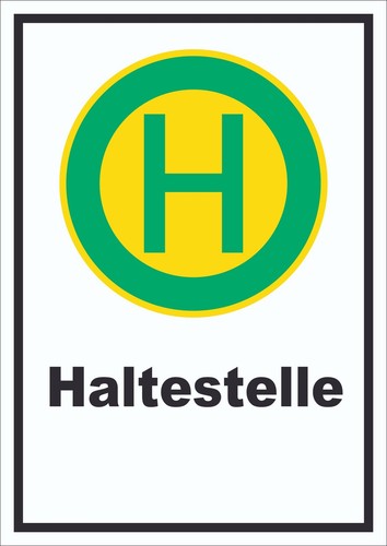 Schild haltestelle - schild,