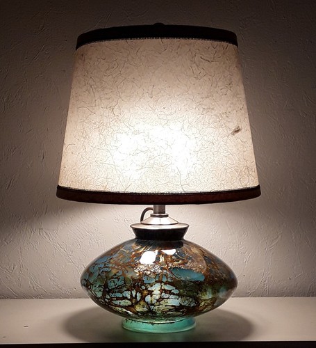 Tischlampe glasfuß farbiger - tischlampe,