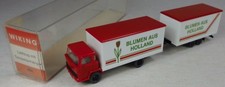 Modellauto Wiking H0 1:87 - Lastzug mit Tandemanhänger Blumen Holland OVP /86