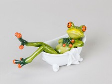 Frosch in Badewanne Deko Figur