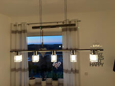 Moderne Esszimmmer- Wohnzimmerleuchte, edelstahlfarben, 5-flammig, Paul Neuhaus