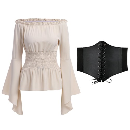 Mittelalter bluse damen gothic - bluse,
