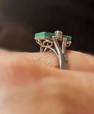 Antik Edel Jugendstil Art Déco Malachit DAMEN RING Silber SUPER Gr.54 17,2