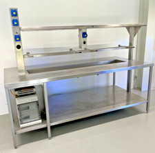 BURGER BELEGSTATION Teamwork  Station Edelstahl Tisch Gastro Fastfood