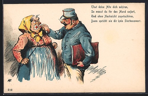 Ein mann klebt - klebt, frau