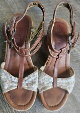 ESPRIT Keilabsatz Sandaletten boho Riemchen Sandalen Hippie Blümchen, Gr 38