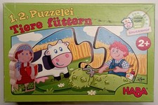1 2 puzzelei Tiere füttern HABA 7467 Tierkinder Bauernhof . ab 2 Jahre
