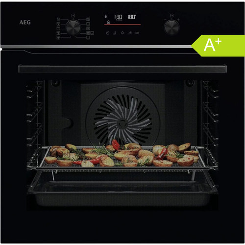Aeg einbaubackofen schwarz - schwarz, 71l