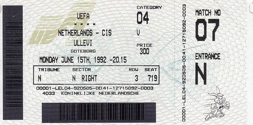 Ticket euro 1992 - euro,