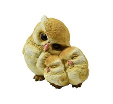 Eule 2 Baby Kind Paar Skulptur