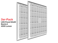 LED Panel 62x62cm 40W 2er-Pack BackLit Deckenleuchte 4000 Lumen inkl. Trafo