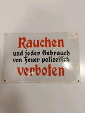 Emaille Schild Original Alt Rauchen Verboten