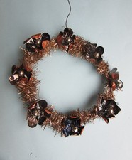 antiker Christbaumschmuck Lametta Draht Kranz Stanniol Blüten um 1890