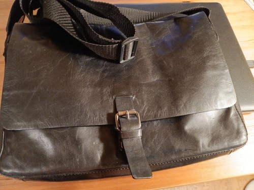 Schwarze ledertasche 35cm - ledertasche,,