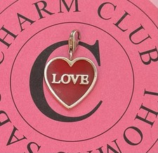 Thomas Sabo Anhänger Charm „Herz Love“ groß rot, 925 Silber