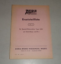 Teilekatalog / Ersatzteilliste Agria Universal-Motormäher Typ 1300 Stand 1957