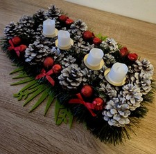 Adventskranz rund, Weihnachtsdeko Tischkranz,  Ø 44 cm.HANDARBEIT LED