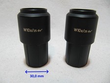2x W10x (25) Brille Mikroskop Teleskop Okular - Paar Zeiss West 30,0mm eye piece